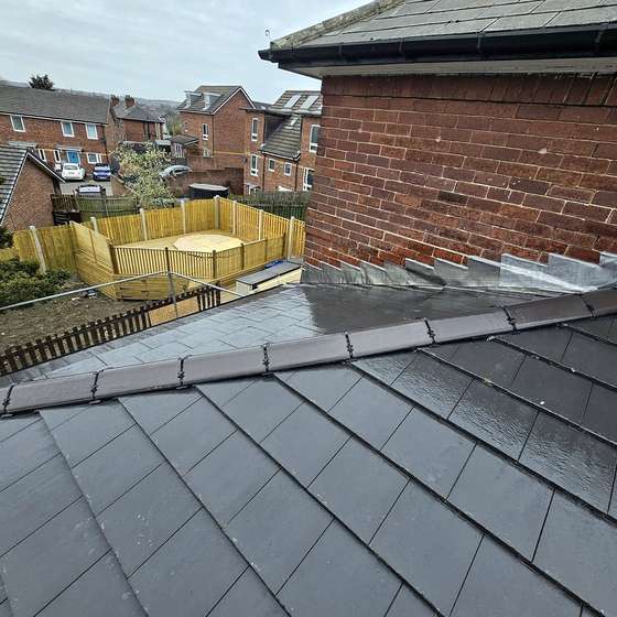 The finished extension roof