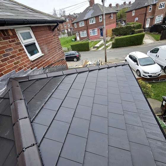 Completed tiled roof on the Bramley extension