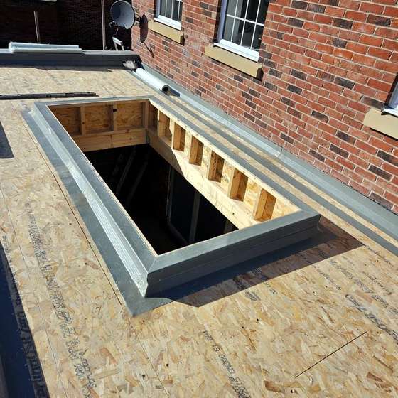 The kerb for the new rooflight