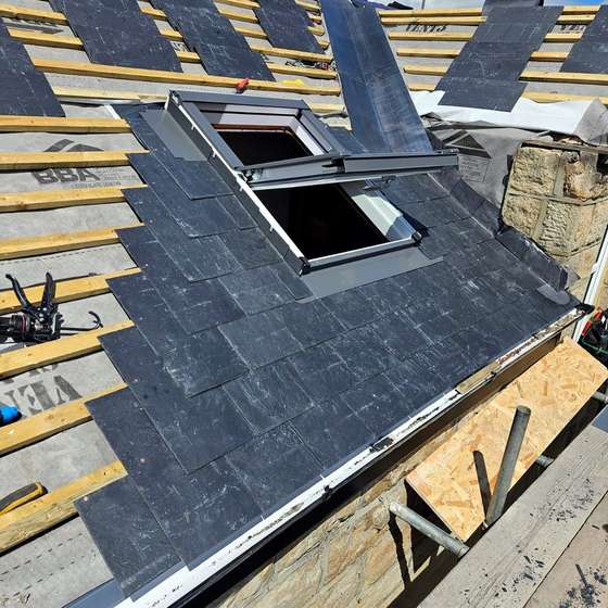 Slating round a new rooflight