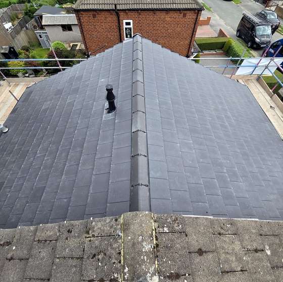 Finished roof from the ridge