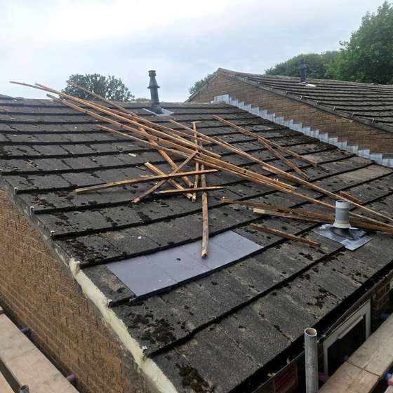 Existing roof covering before the Bramley re-roof