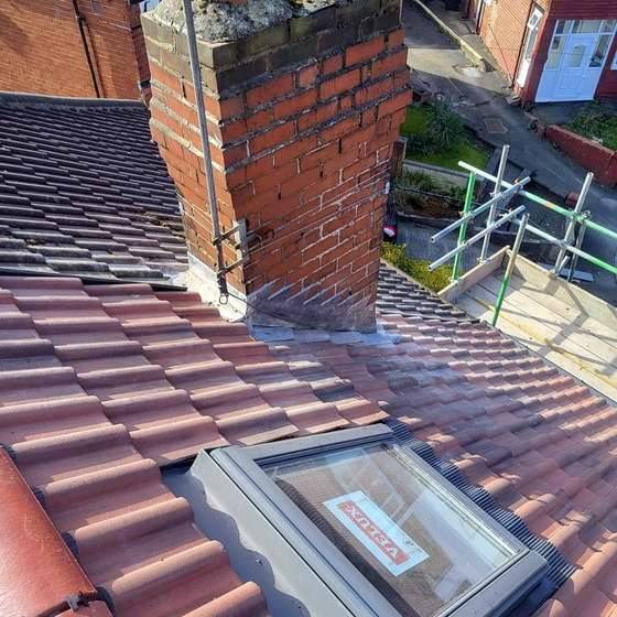 A Velux in the new tiles